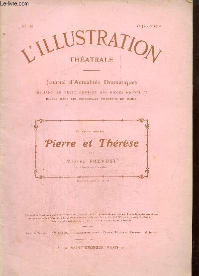 L'Illustration Thtrale, n136 (15 janvier 1910) : Pierre et Thrse