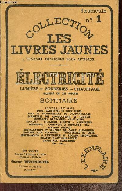 Electricit : Lumires - Sonneries - Chuaffage (Collection 