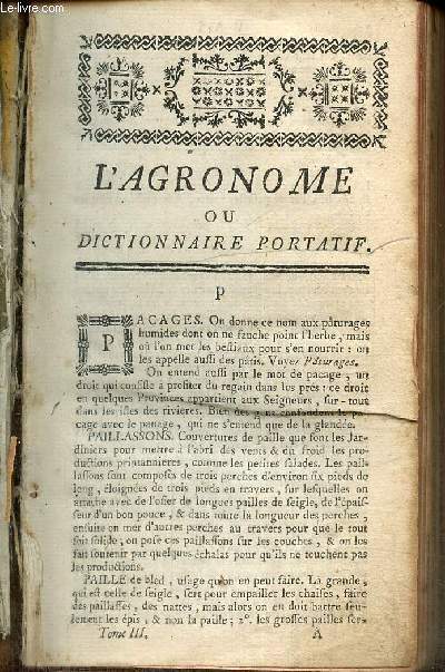L'Agronome ou dictionnaire portatif du cultivateur, tome III