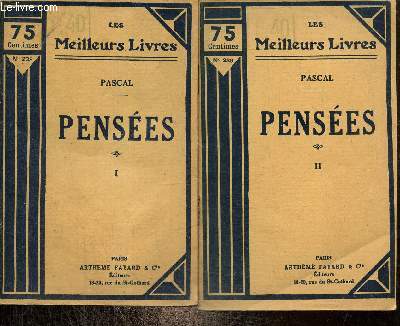 Penses, tomes I et II (2 volumes) (Collection 