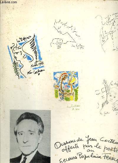 Dessins de Jean Cocteau offerts par le pote au Secours Populaire Franais
