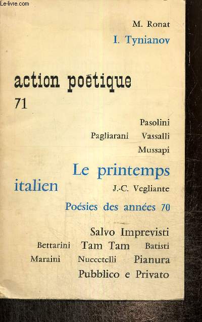 Action Potique n71 : Le printemps italien, posies des annes 70