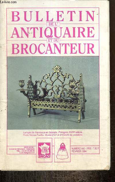 Bulletin de l'antiquaire et du brocanteur, n440 (fvrier 1994)
