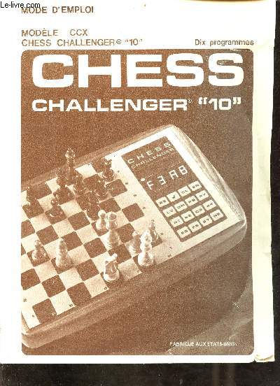 Mode d'emploi Chess challenger 