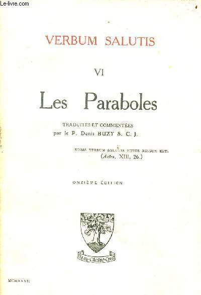 Verbum salutis - Tome 6 : Les Paraboles - 11e dition.