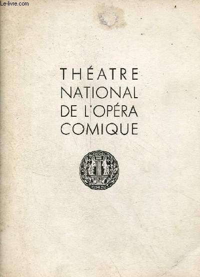 Programme : Thtre national de l'opra comique - Carmen opra comique en 4 actes - samedi 3 aot 1957.