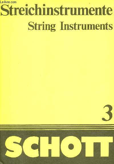 Streichinstrumente string instruments 3 schott.