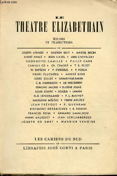 Le theatre elizabethain.