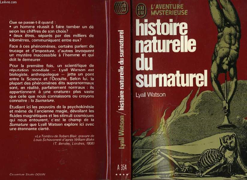 HISTOIRE NATURELLE DU SURNATUREL (Supernature)