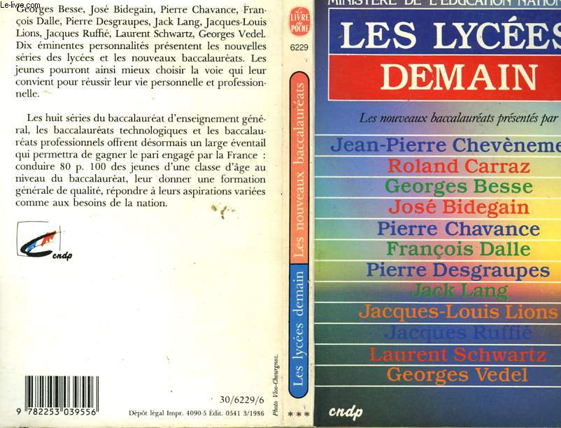 LES LYCEES DE DEMAIN - ORIENTATIONS 1986