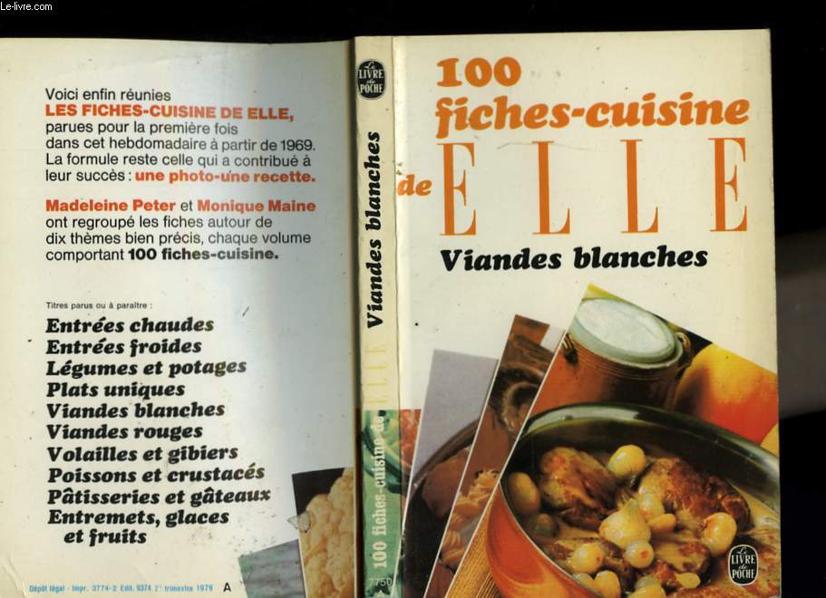 100 FICHES CUISINE DE ELLE - VIANDES BLANCHES