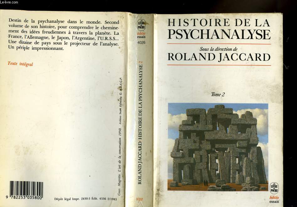 HISTOIRE DE LA PSYCHANALYSE TOME 1