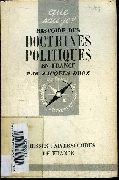 Que sais-je? N 304 Histoire des doctrines politiques en France