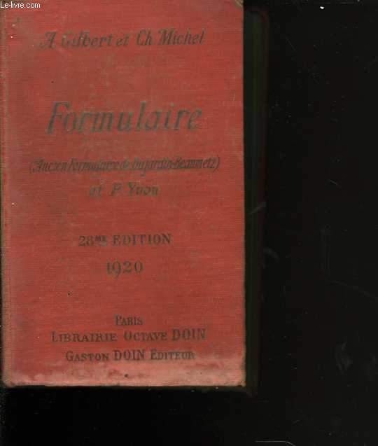 Formulaire (Ancien Formulaire de Dujardin-Beaumetz) et P. Yvon. 28 dition