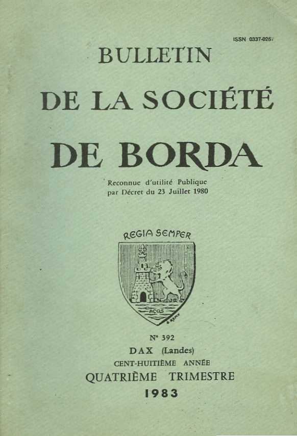 Bulletin de la Socit de Borda. N392