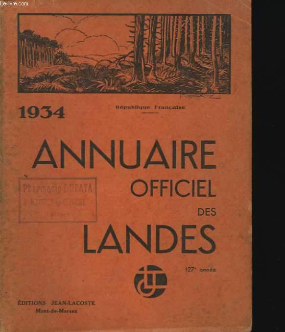 1934. Annuaire officiel des Landes