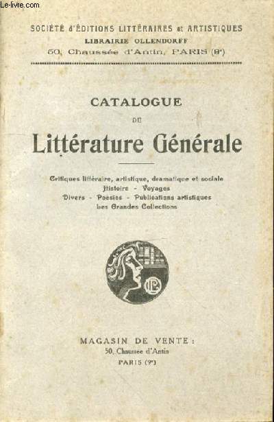 Catalogue de littrature gnrale