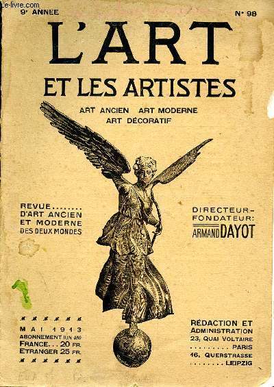 L'art et les artistes. Art ancien - Art moderne - Art dcoratif - Revue, n98, 9 anne