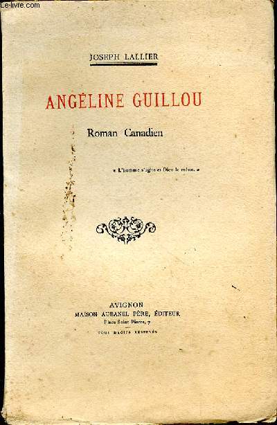 Angline Guillou. Roman canadien