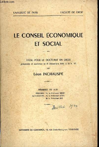 Le Conseil Economique et Social