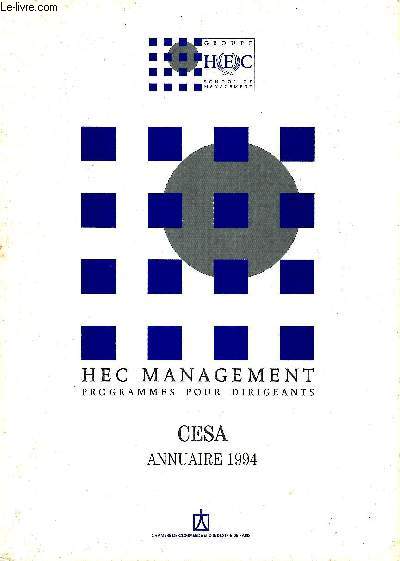 HEC Management. Programmes pour dirigeants. Annuaire 1994