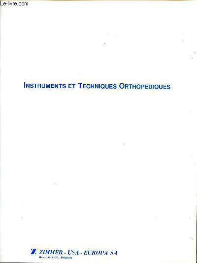 Instruments et Techniques Orthopdiques.