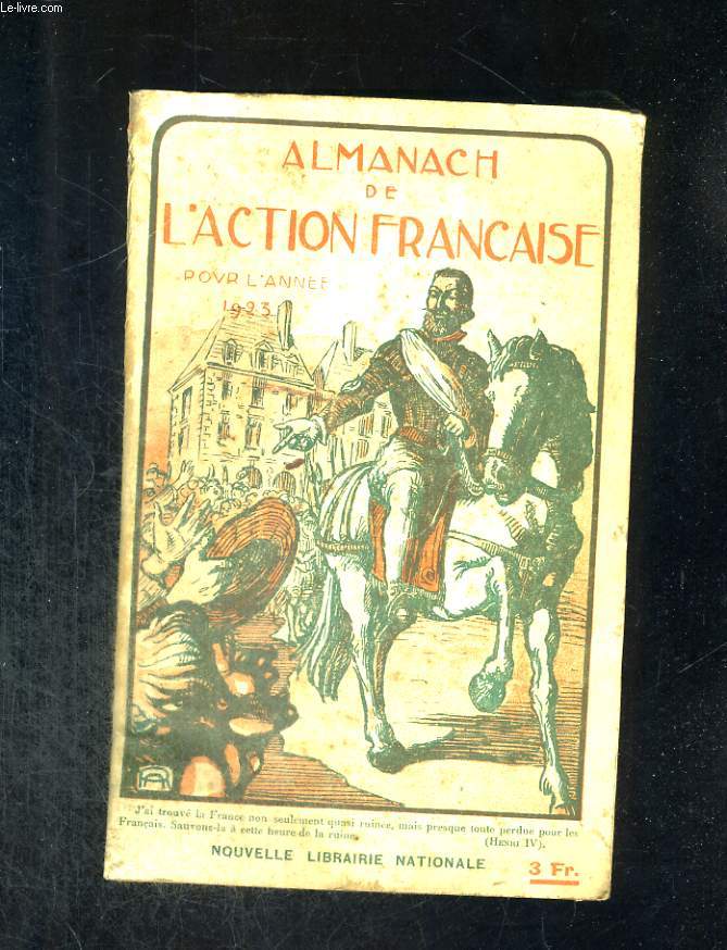 Almanach de l'action franaise pour l'anne 1923