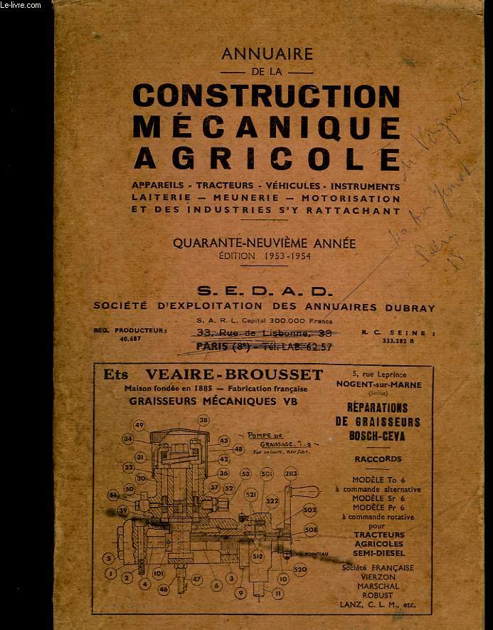 Annuaire de la construction mcanique agricole