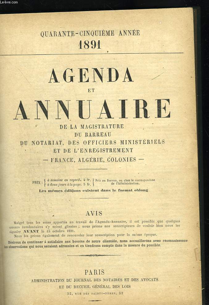 Agenda et annuaire