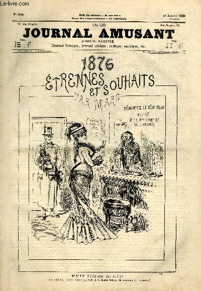 Le Journal amusant N1011 - 1876, Etrennes et souhaits - Huit jours aprs