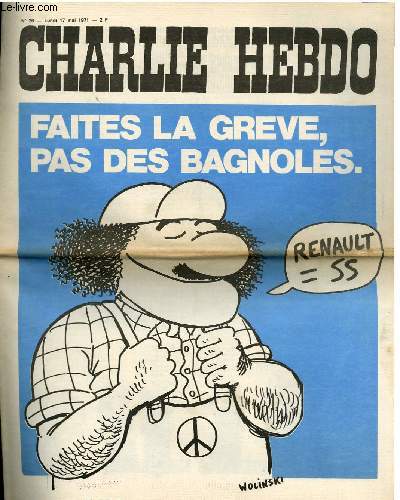 CHARLIE HEBDO N26 - FAITES LA GREVE, PAS DES BAGNOLES ! 