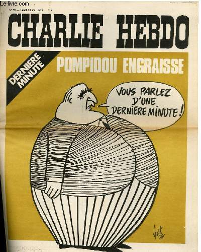 CHARLIE HEBDO N79 - POMPIDOU ENGRAISSE