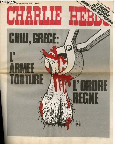 CHARLIE HEBDO N158 - CHILI, GRECE : L'ARMEE TORTURE, L'ORDRE REGNE