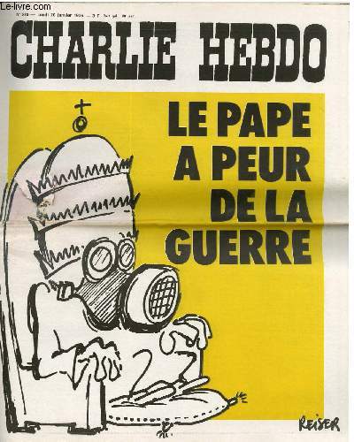 CHARLIE HEBDO N218 - LE PAPE A PEUR DE LA GUERRE