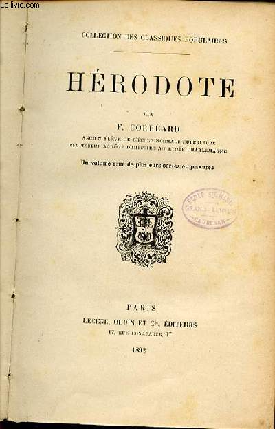 HERODOTE - COLLECTION DES CLASSIQUES POPULAIRES.