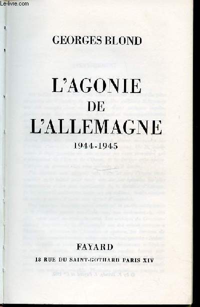 L'AGONIE DE L'ALLEMAGNE : 1944-1945.