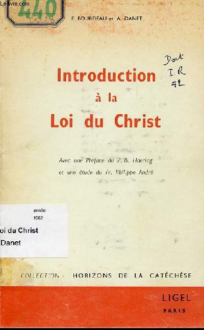INTRODUCTION A LA LOI DU CHRIST - COLLECTION 