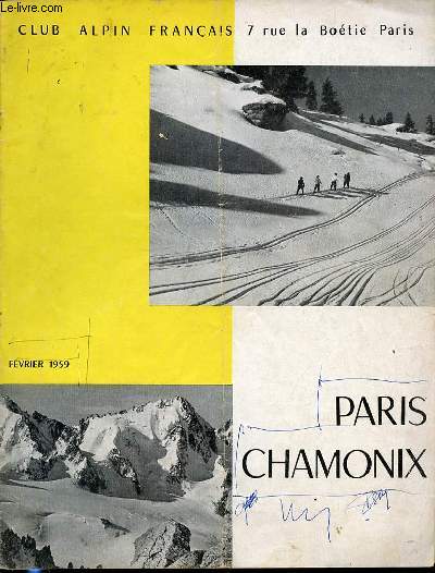 PARIS CHAMONIX - FEVRIER 1959.