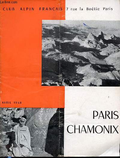 PARIS CHAMONIX - AVRIL 1958.
