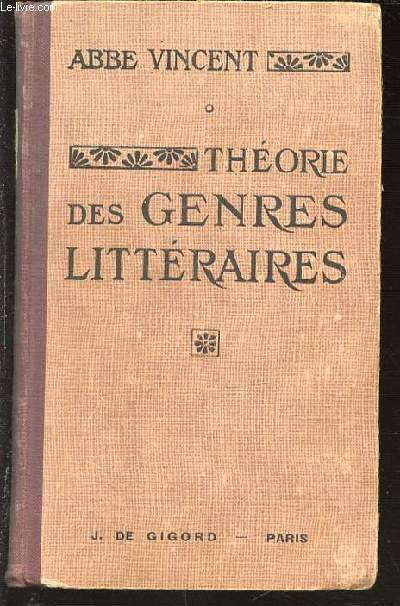 THEORIE DES GENRES LITTERAIRES - COLLECTION 