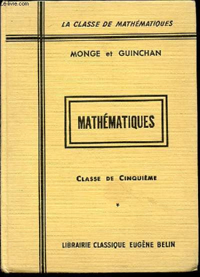 MATHEMATIQUES - CLASSE DE CINQUIEME / COLLECTION 