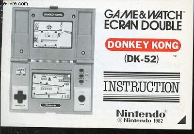 INSTRUCTION - GAME & WATCH ECRAN DOUBLE : DONKEY KONG (DK-52).