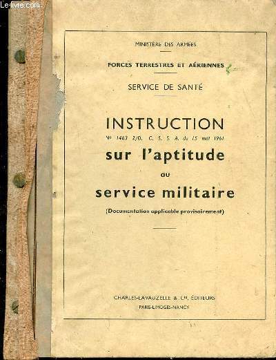 INSTRUCTION SUR L'APTITUDE AU SERVICE MILITAIRE
