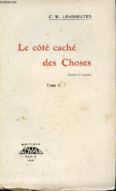 LE COTE CACHE DES CHOSES - TOME 2