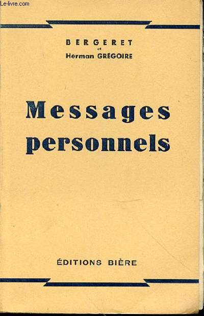 MESSAGES PERSONNELS - EDITION ORIGINALE