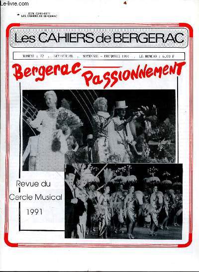 LES CAHIERS DE BERGERAC - N72 - NOVEMBRE-DECEMBRE 1991 -