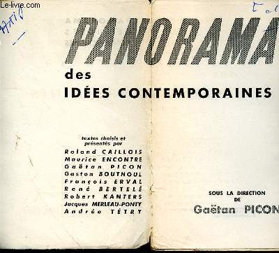 PANORAMA DES IDEES CONTEMPORAINES