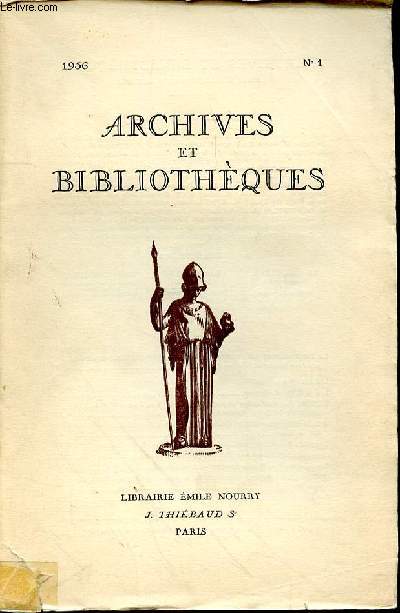 ARCHIVES ET BIBLIOTHEQUES N1